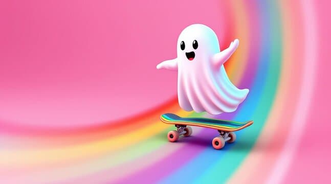 Spook op een Skateboard