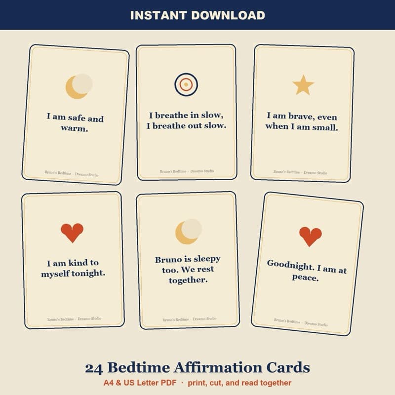 Bedtime Affirmation Cards for Kids cover
